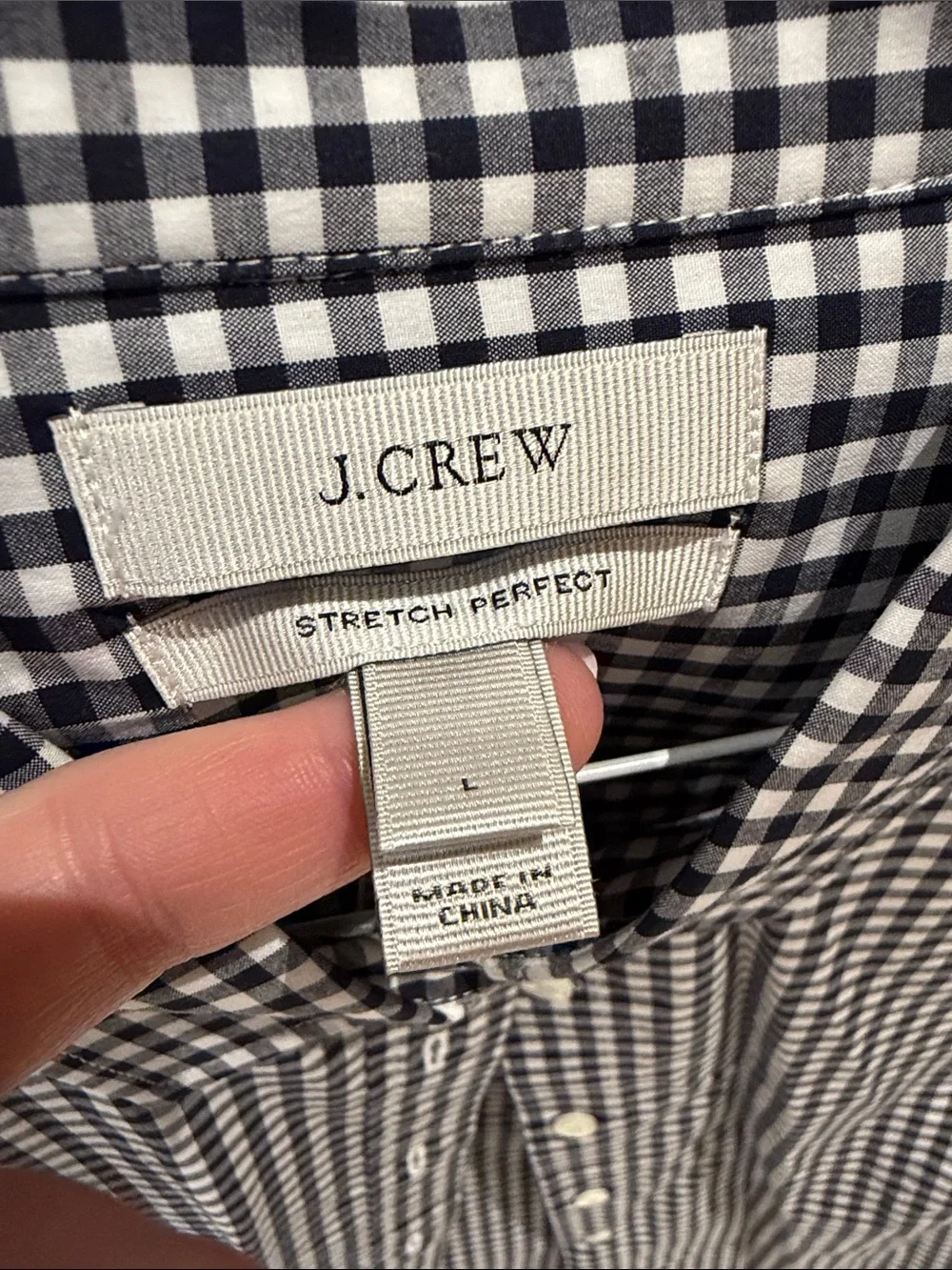 J Crew Stretch Perfect black/White Striped Button Down Shirt